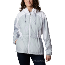 Custom Logo Women's Clothing Lined Lightweight Windbreaker Full-zip Hooded Jackets